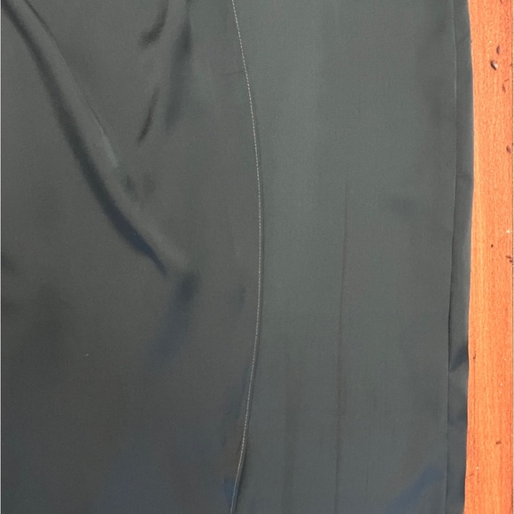 After Six Sleeveless Satin Faux Wrap Gown Size 2 Evergreen Mardi Gras Wedding - Picture 11 of 16